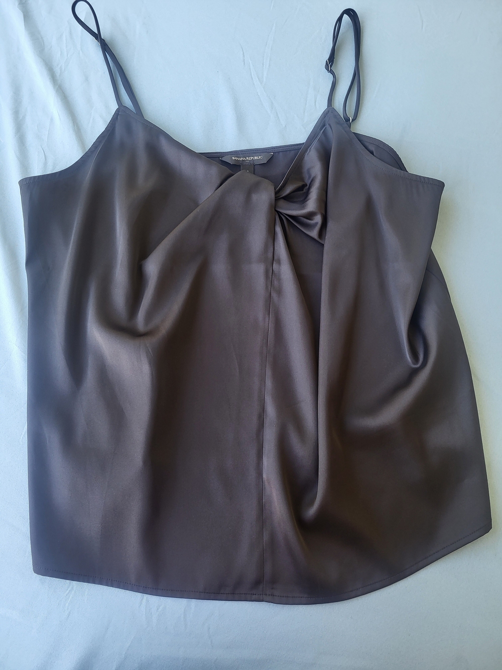 Banana Republic Satin Twist-Front Cami - Charcoal Gray
